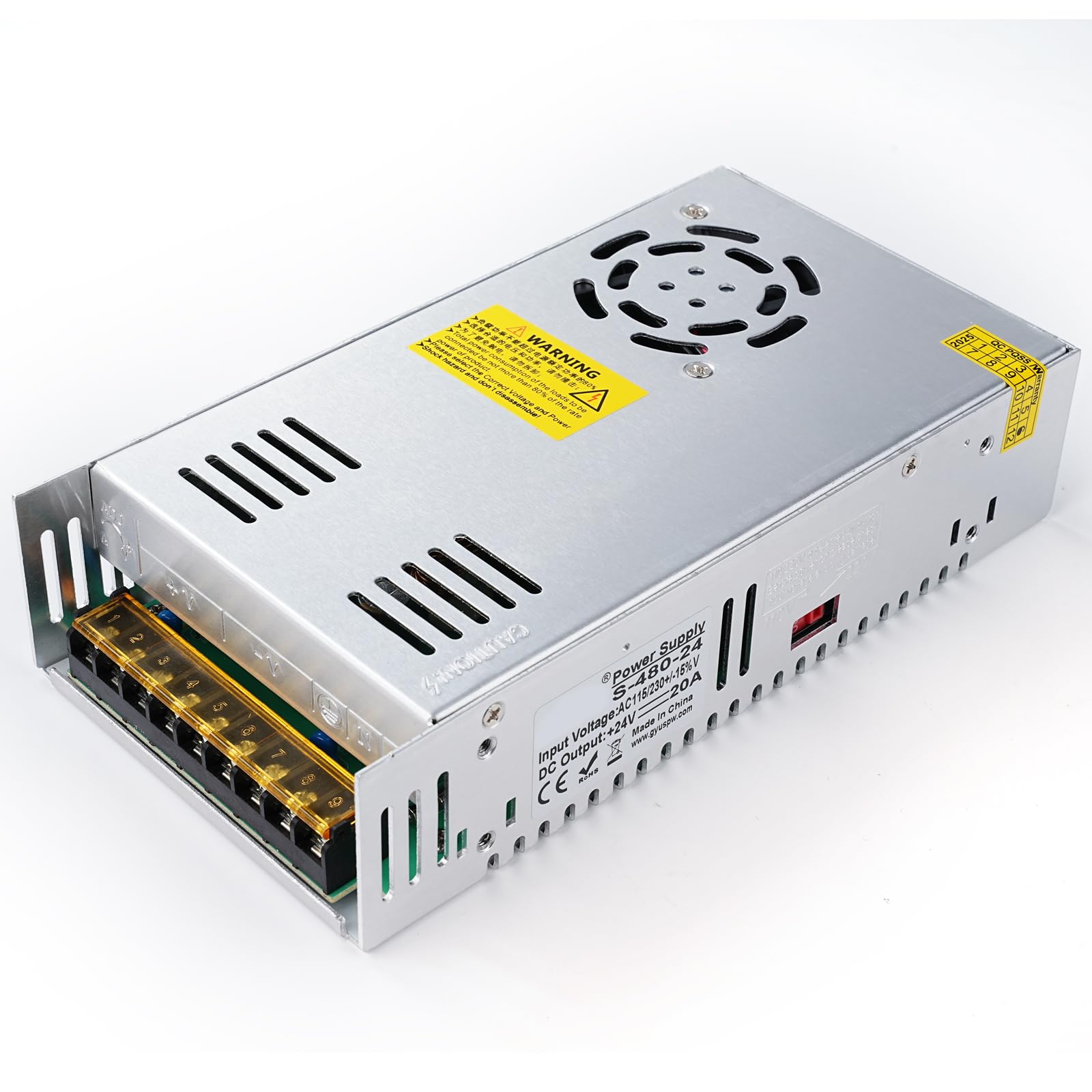 Alimentatore 24V 20A 480W trasformatore adattatore AC115V/230V a DC 24V trasformatore alimentatore convertitore interruttore S-480-24 per illuminazione LED