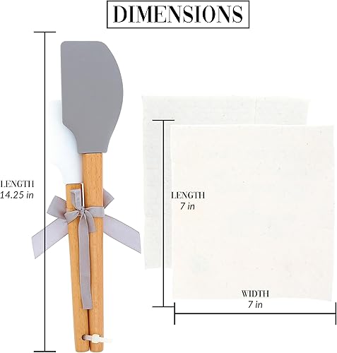 Miniatura 6 de Pavilion Gift Company - Distribuidor de aperitivos - Juego de 2 paños de cocina suecos de 12 pulgadas y 9.75 pulgadas, juego de espátula de cocina