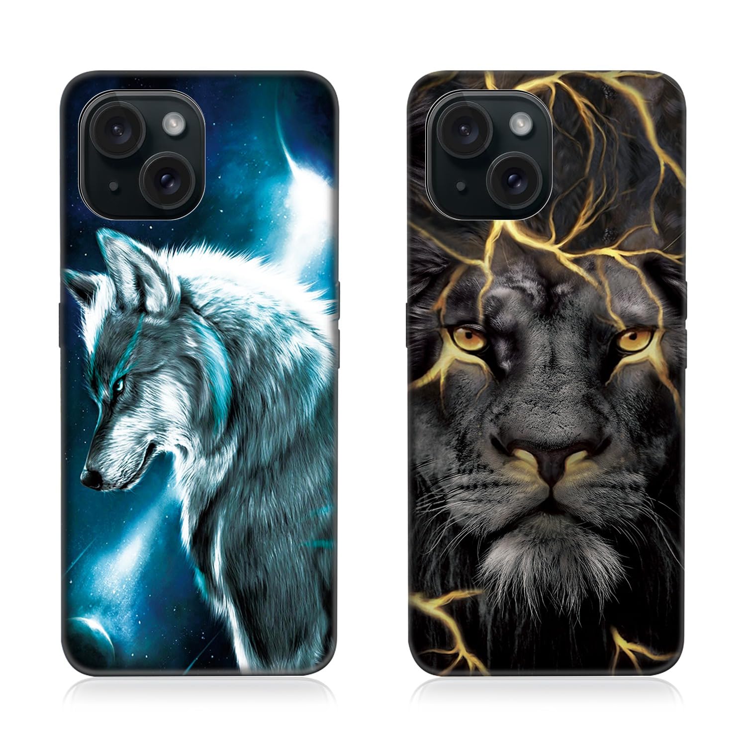 DiaryTown Silikon Hülle Für IPhone 12/12 Pro – Ultra-dünn Mit Wolf-Motiv, Kratz- Und Stoßfest