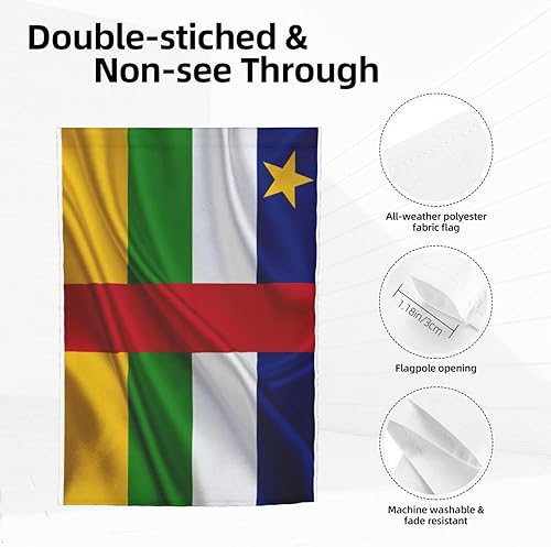 Miniatura 9 de Bandera de la República Centroafricana para jardín, bandera de doble cara para decoración al aire libre, 12.5 x 18 pulgadas, banderas de jardín de