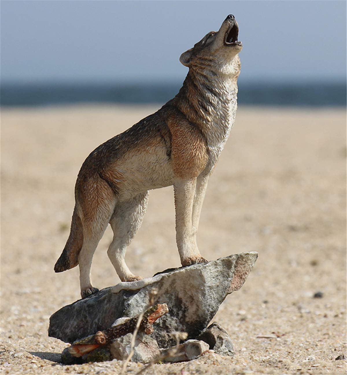 AMITD Wolf Coyote Model Animal Figure Resin Decor Statue Gift