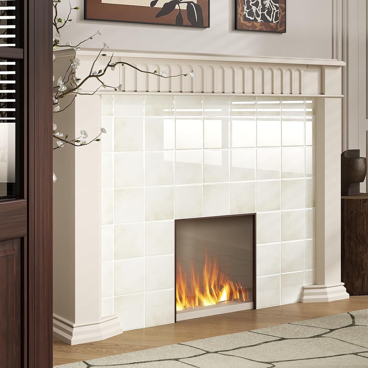 VaryStyle Cream Backsplash Tile Peel and Stick Kitchen Backsplash Renter Friendly Self Adhesive Stick on Back Splashes for Bathroom Waterproof 3D Marble Mosaic Wall Tile Stickers 12"x12" 18-Sheet