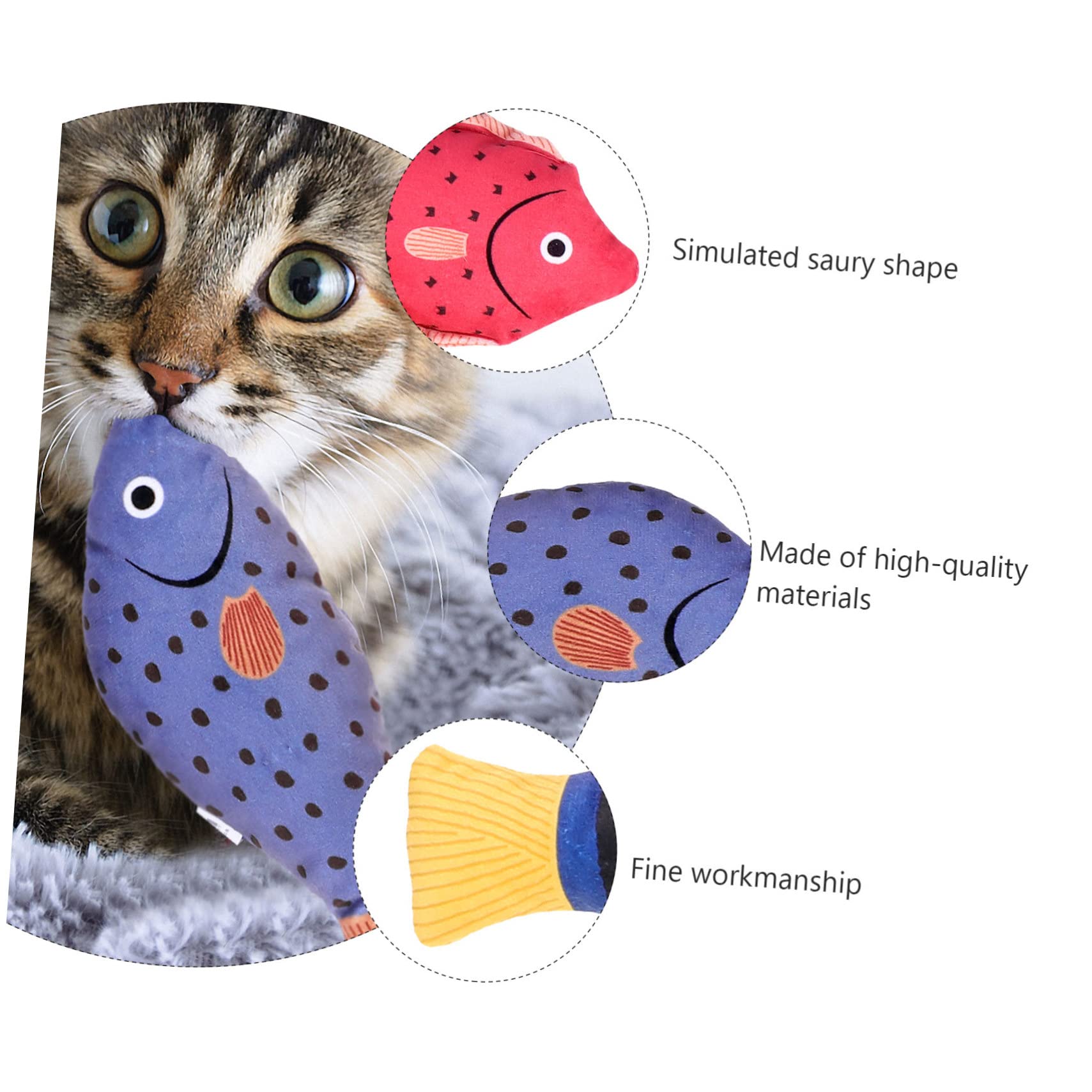 Kisangel 12stücke Interaktive Katzen-spielzeuge Aus Plüsch Fischform Squeaky Katzenminze Spielzeug Für Haustiere Für Aktives Spielen des Natürlichen Jagdverhaltens