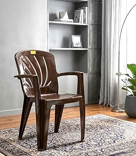 Patiofy Single Plastic Chair for Home & Outdoor Use | Heavy Duty Comfortable Chair with Strong Legs | Stackable, Easy to C Price In India