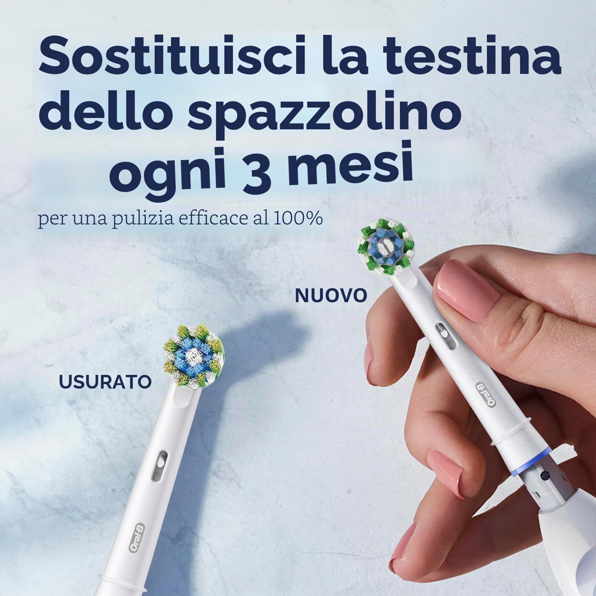 Oral-B Pro 100 3D White, Spazzolino da denti a batteria, Bianco
