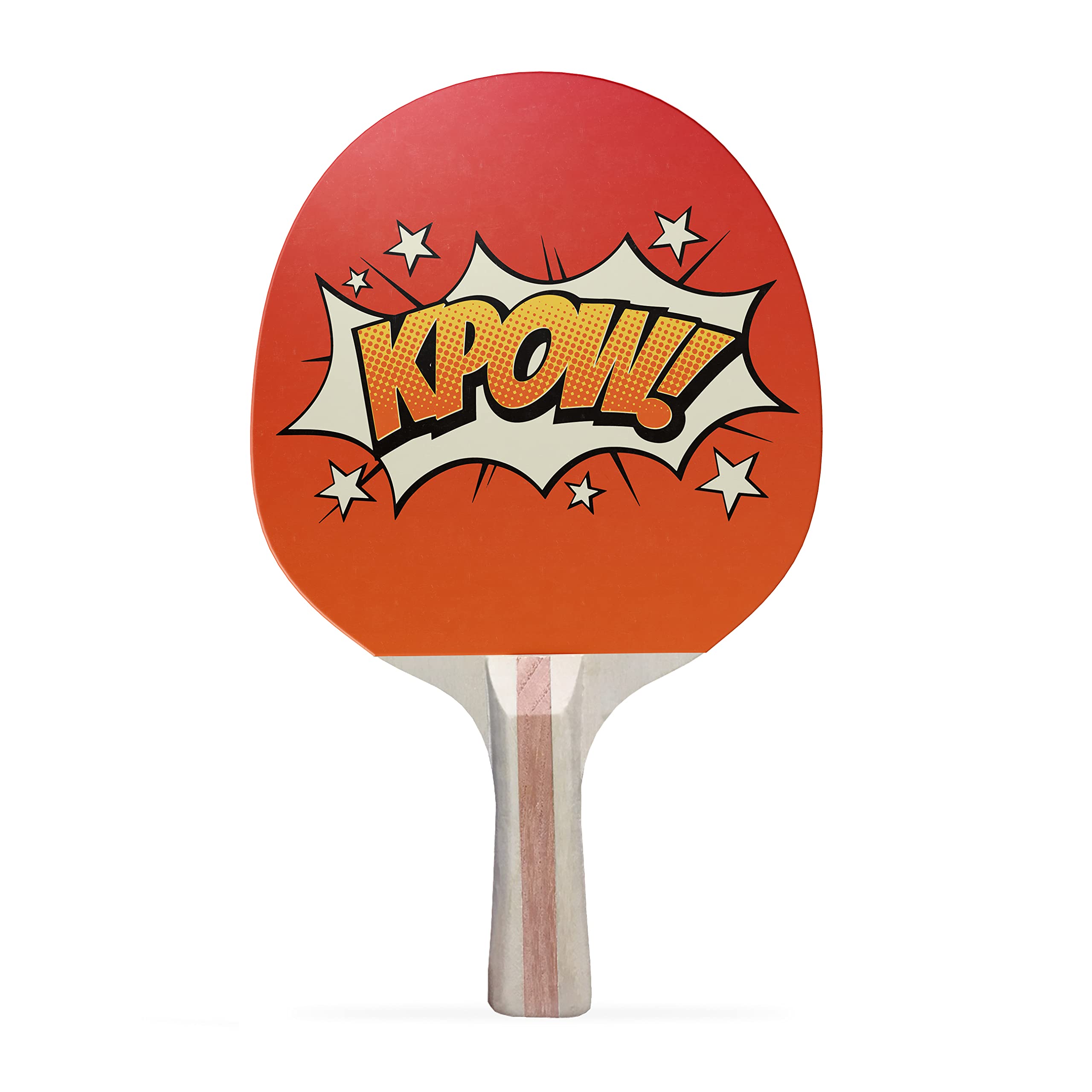 TigerTail Sports KPOW Colorful Design Ping Pong Paddle, Premium 5 Ply Table Tennis Racket (Black on Back)