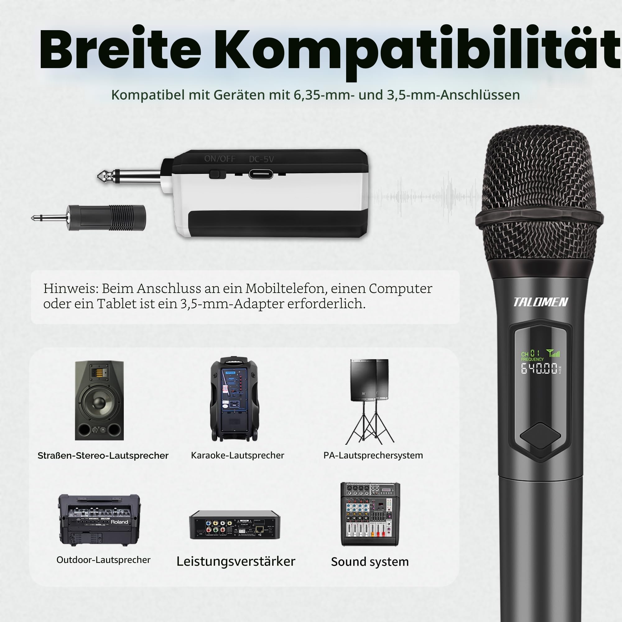 talomen Mikrofon kabellos,Drahtloses Funkmikrofon Wireless Microphone,Dual Mikrofon Kabellos Set,Handmikrofon dynamisch Microfono Mic mit,DJ Gesang Rede Kirche,Party,Hochzeit,Bühne,K60-2