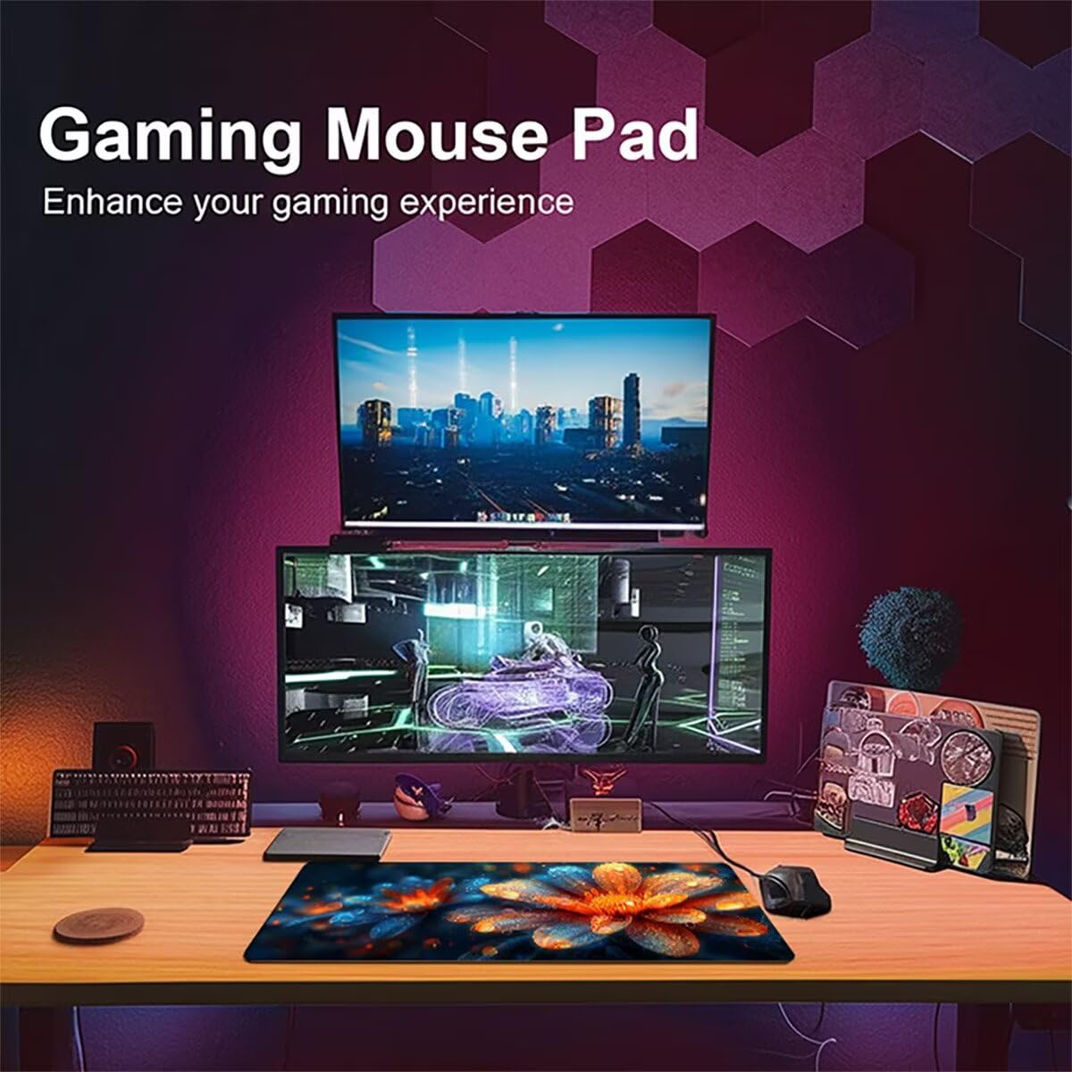 Tappetino per Mouse Gaming XXL 1200x600x3mm– Ufficio Mousepad Grande – Migliora la Velocità e la Precisione Tenuta Stabile Sottomano per Ufficio e Casa Accessori Scrivania Paesaggio PjY14897 N-U