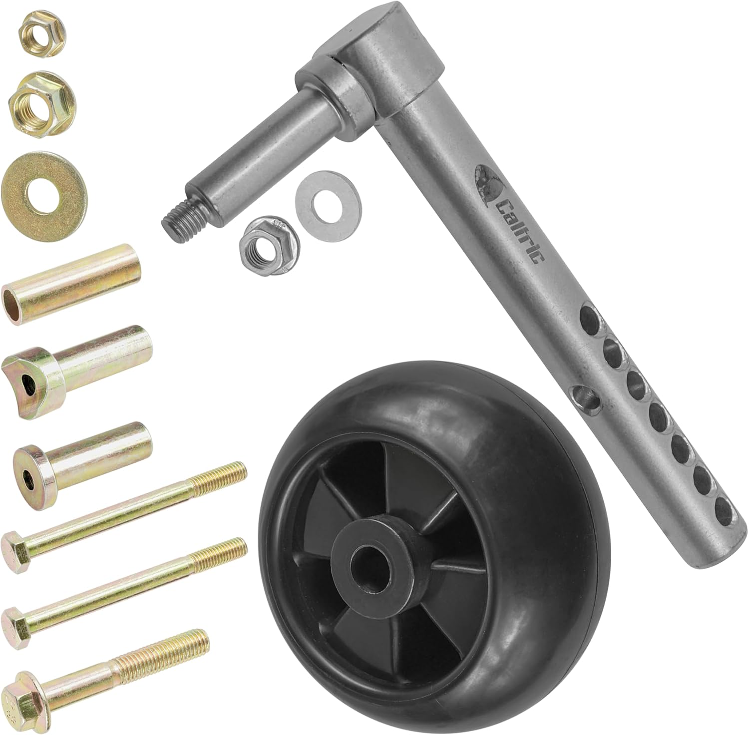 Caltric Deck Gauge Wheel with Arm Compatible with John Deere X320 X324 X340 X360 X500 X520 X534 X540