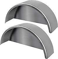 JY Performance Steel Round Trailer Fenders for Single Axle, 14-16" Wheels with Backs, 32x9x15" - 2 Pack Durable Protection