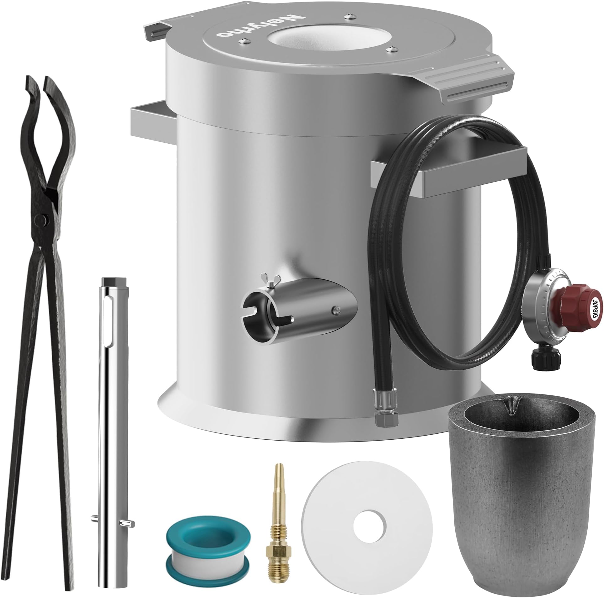 Nelyrho 6KG Propane Melting Furnace Kit 2500°F with Crucible & Tongs