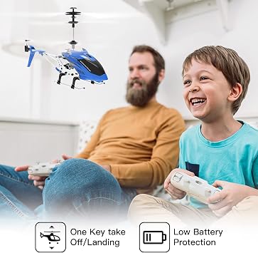 Remote Control Helicopter SYMA S107H Mini RC Helicopter with Gyro Blue | Altitude Hold,One Key Take Off/Landing,2.4Ghz Remote,for Adults Kids
