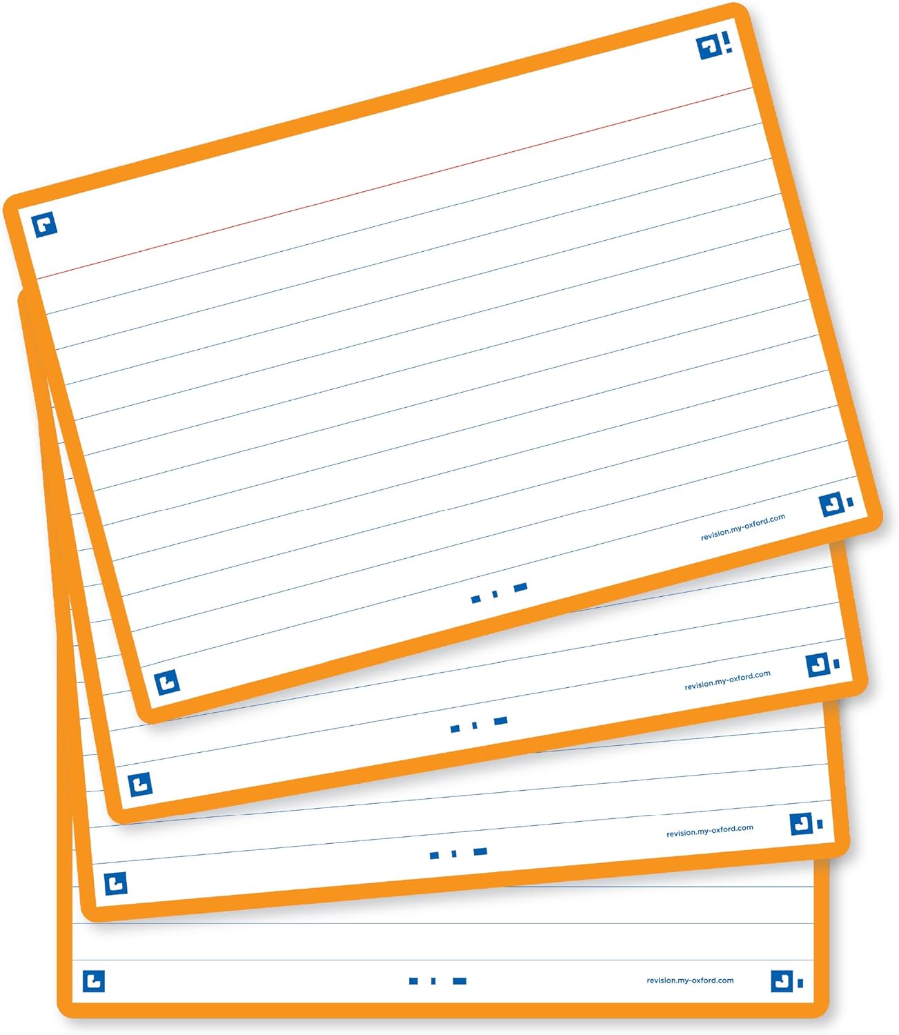Flash Cards, Ruled with Orange Frame, A6, Pack of 80