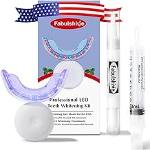 American Teeth Whitening Kit, Teeth Whitening Gel, Pen, Whitening Trays with LED, 25 Uses, Whiten Up to 8 Shades in 1 Week, Powerful Teeth Whitener
