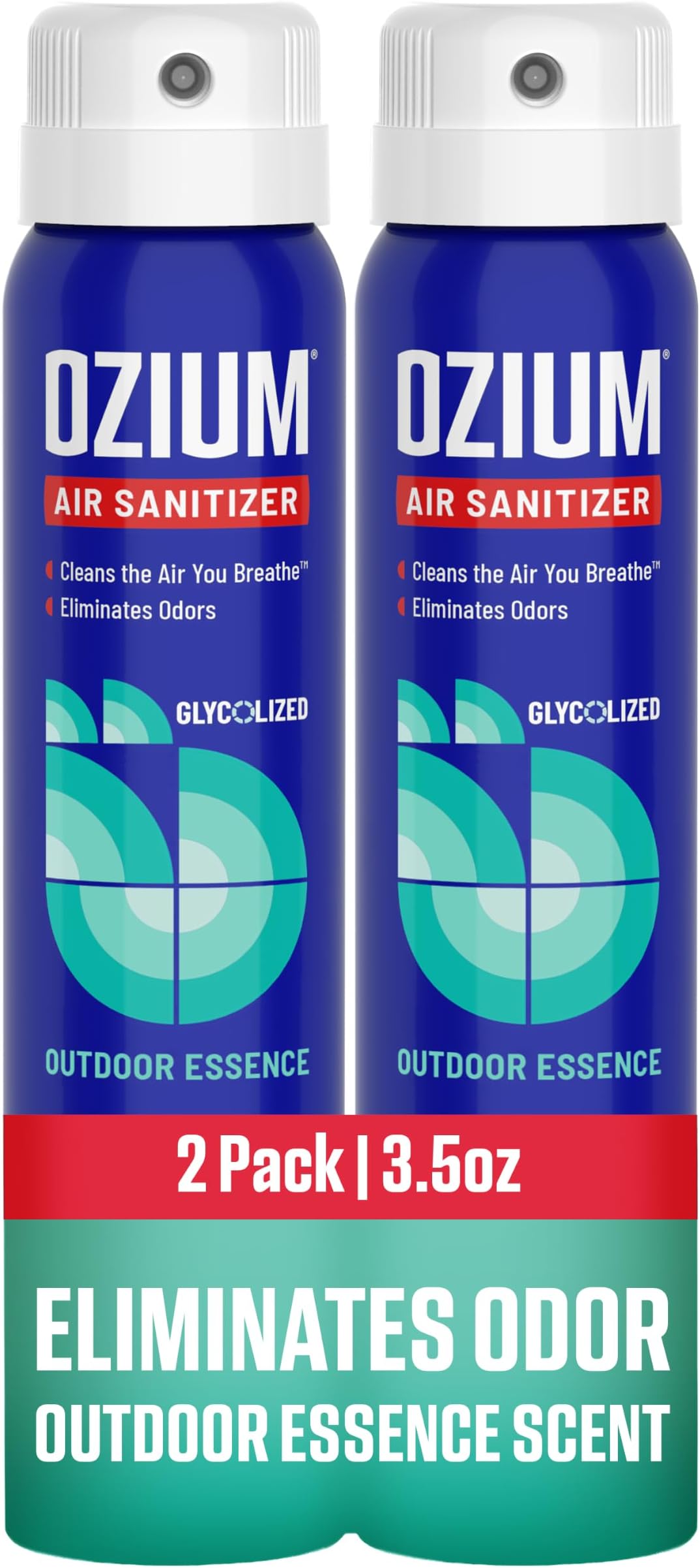 3.5 Oz. Air Sanitizer & Odor Eliminator for Homes, Cars, Offices and More, Outdoor Essence Scent, 2 Pack