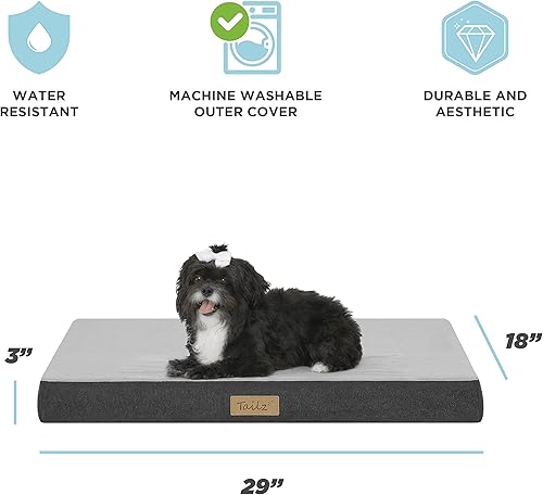 Miniatura 10 de TailZzz Colchón para mascotas, colchón grande a extra grande para perros y gatos, 2 en 1 con gel frío infundido con espuma de alta densidad calmante