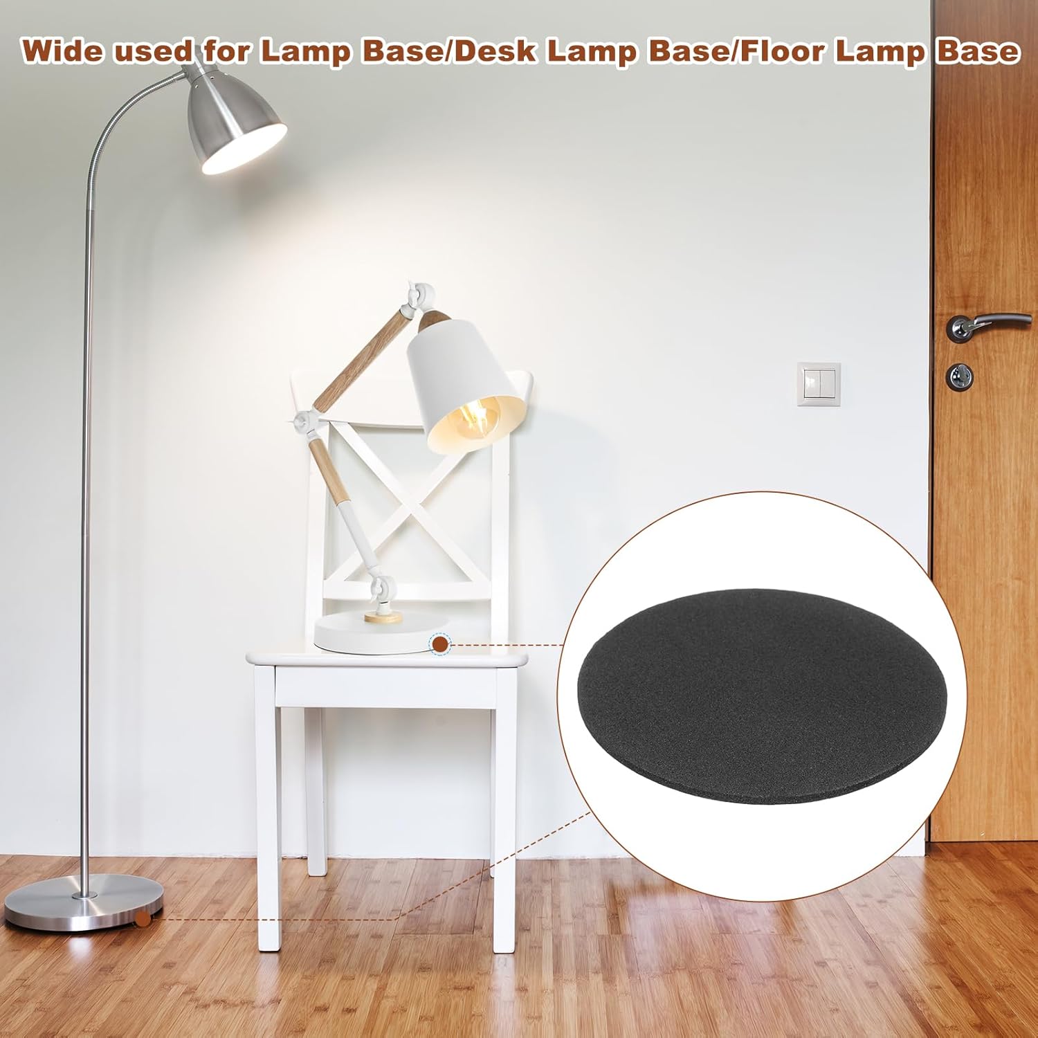 PATIKIL 10 Inch Diameter Lamp Base Felt 3Pack 2mm Thick Foam Adhesive Non-Slip EVA Protection Pad Mat for Lamp Furniture DIY Craft, Black
