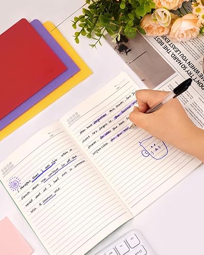 Miniatura 6 de Dynta Cuadernos rayados A5 a granel de 5.5 x 8.3 pulgadas, diarios pequeños, 30 paquetes de tapa suave de colores con rayas universitarias y papel