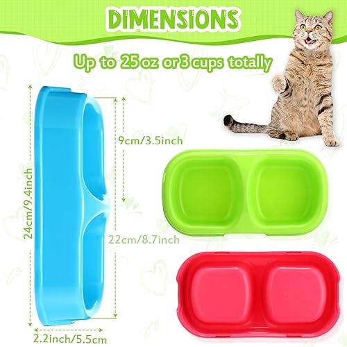 Miniatura 3 de Hsei Juego de 12 cuencos de plástico de plástico para gatos y perros, platos de comida para perros y perros, cuenco para criadero de perreras,