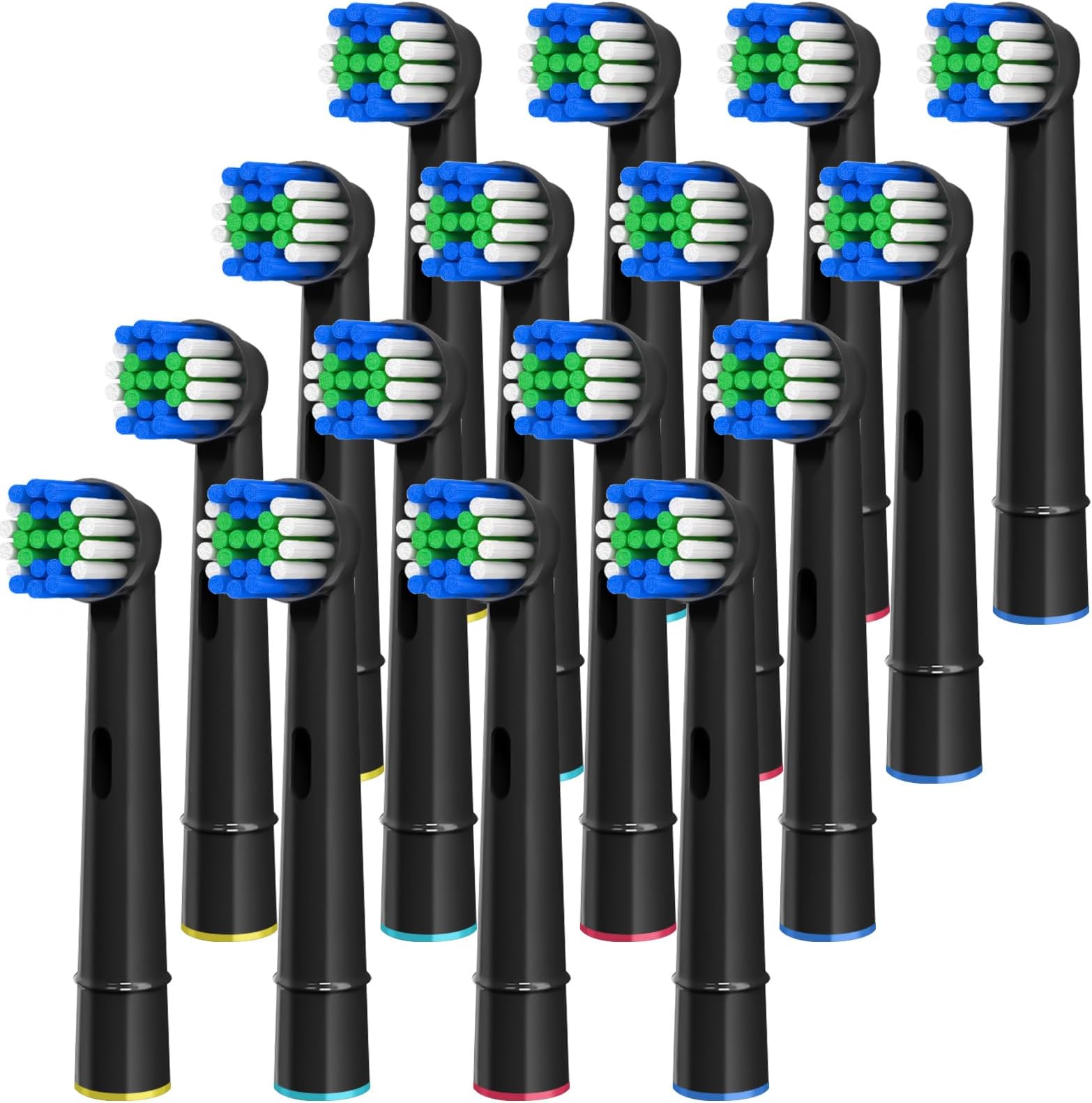 Replacement Toothbrush Heads, Compatible with Oral B Braun, 16 Pcs Professional Electric Brush Heads for Oral B Braun Replacement Heads Refill, Black