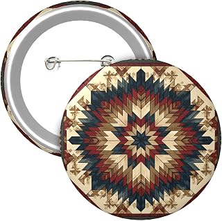 Button Badge 2.4 Inch Round Button Pins Personalized Custom Badge | Indigenous Patterns Photo Badges Mini Broochs Pins Badges For Clothing Hat Decoration Backpacks Accessory