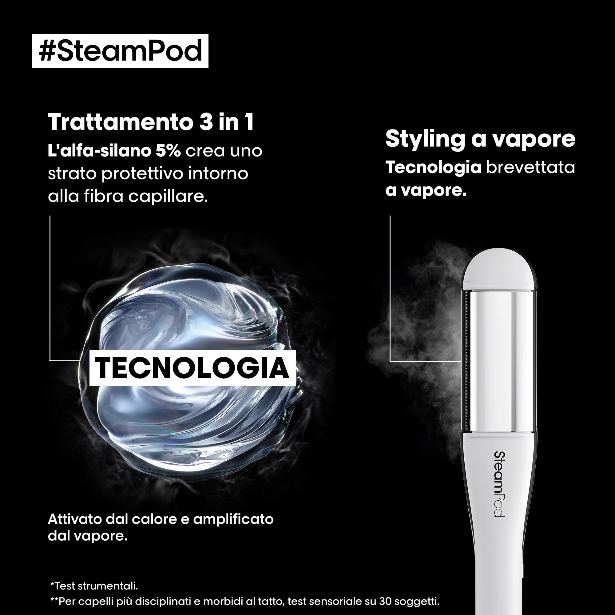 L'Oréal Professionnel Set con Piastra per Capelli Professionale Steampod 4 e Trattamento Lisciante Professionale Steampod, Protezione Termica e 72h di Effetto Anti-crespo, 50 ml
