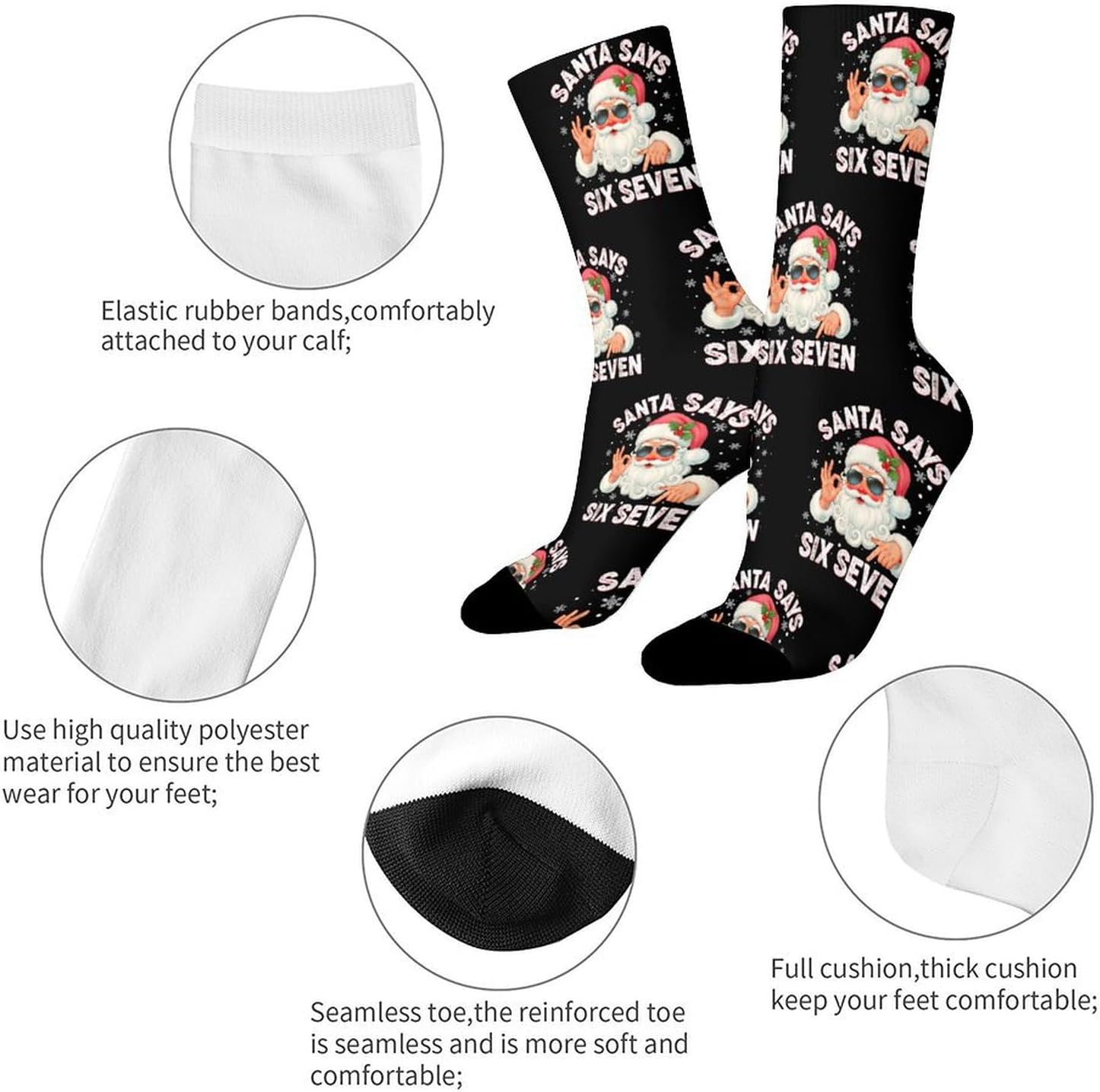 67 Socks Meme Six Seven 6 7 Design Funny Sock - Image 4