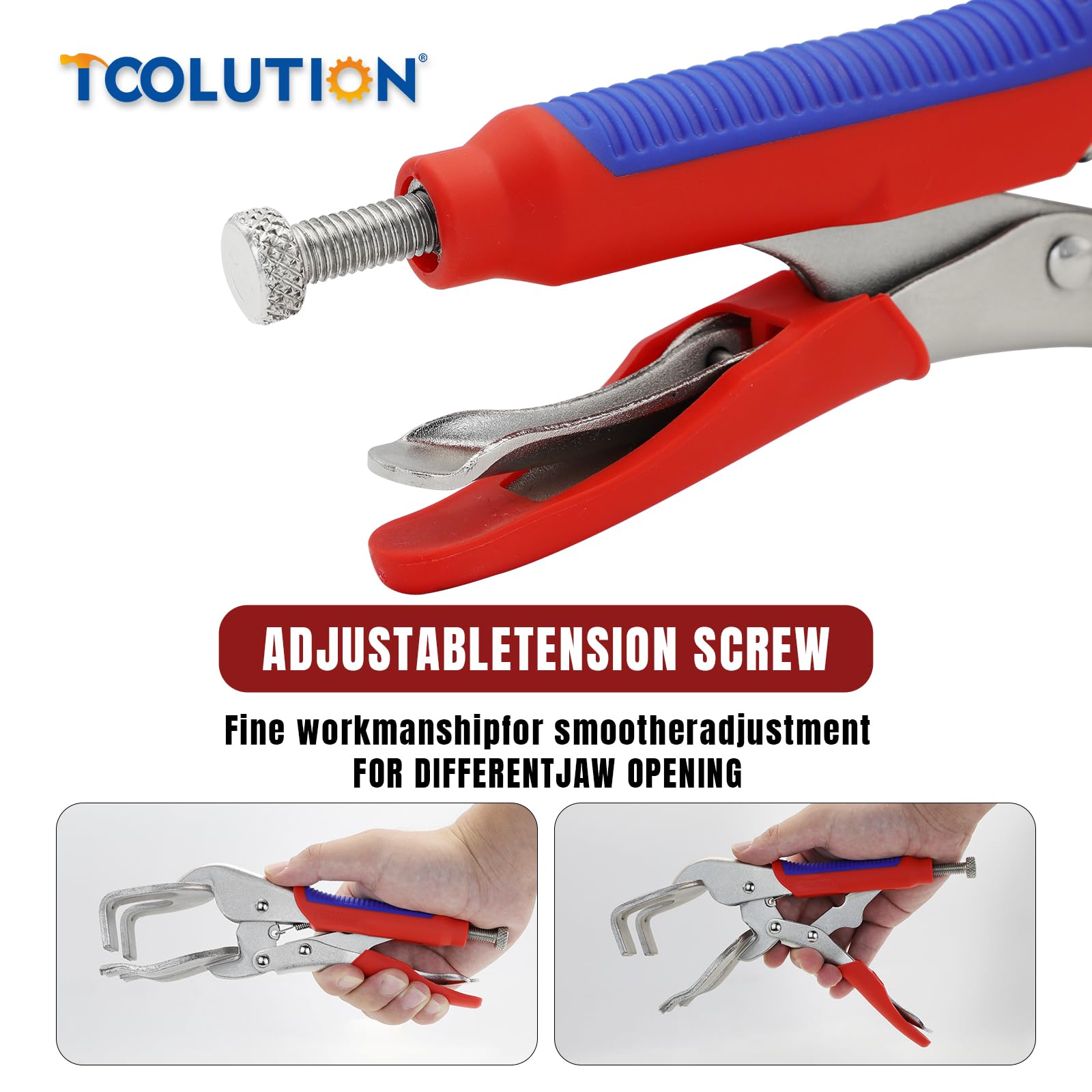 TOOLUTION 10" Locking Pliers - Quick-Release Welding Clamps with U-Shaped Jaws, Ergonomic Grip for Metalworking Grinding & DIY Projects - Image 4