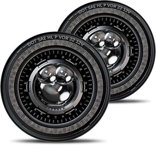 Miniatura 8 de HWSTAR 2023 1000% brillante antirreflejo de 7 pulgadas Halo LED faro redondo compatible con Jeep Wrangler JK JKU TJ LJ, etc con gradiente de puesta