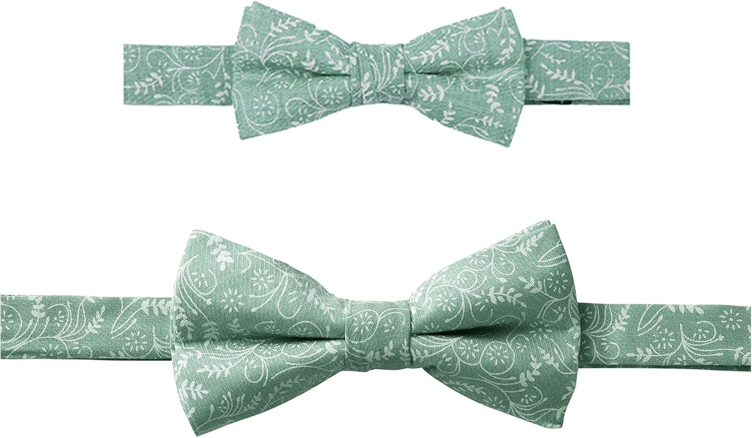 Jacob Alexander Father and Son Matching Floral Cotton Pre-Tied Banded Bow Tie Set