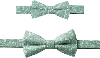 Jacob Alexander Father and Son Matching Floral Cotton Pre-Tied Banded Bow Tie Set