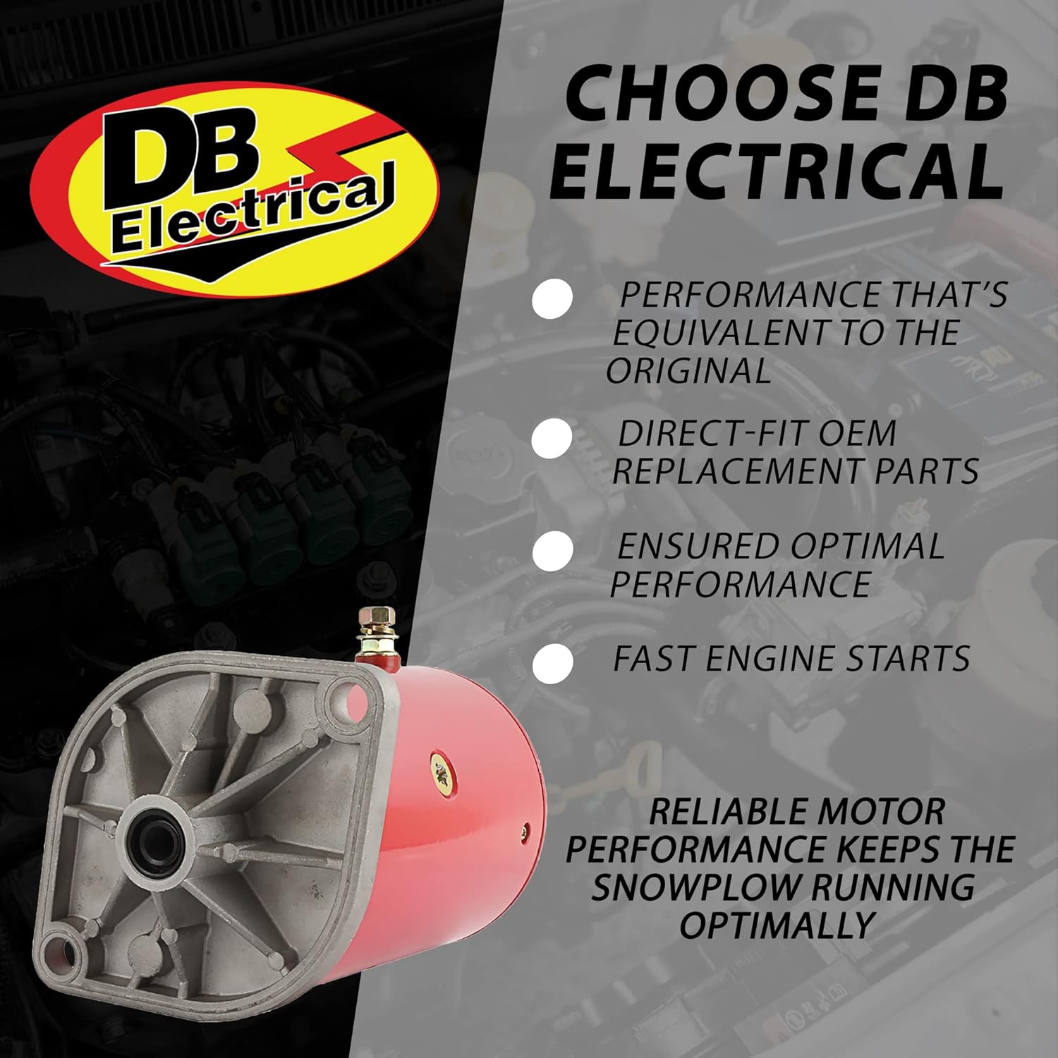 DB Electrical 430-22003 Snow Plow Motor Compatible with/Replacement for Western & Fisher Snow Plow Applications, 46-2473 46-2584 46-3618, MKW4009 1981-Up 1306415 M4-3499-00 A5819AM