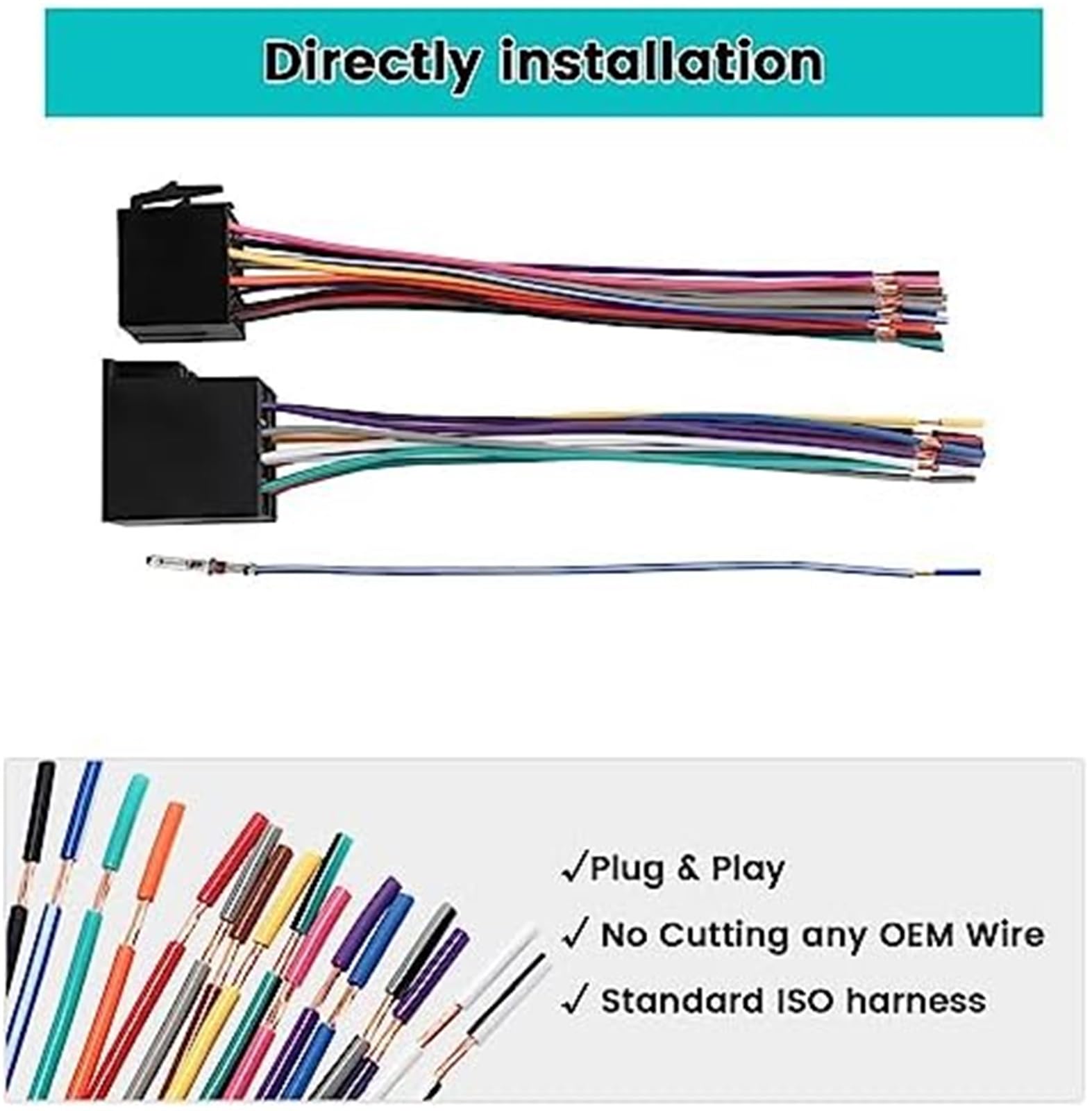 16-stykowy adapter wiązki stereo ISO męski wzmacniacz; żeński, do Freightlinera z lat 2004-2021, 2004-2016, do VOLVO, Kenwortha z lat 2008-2020 w240PC Zestaw złączy termokurczliwych do przewod