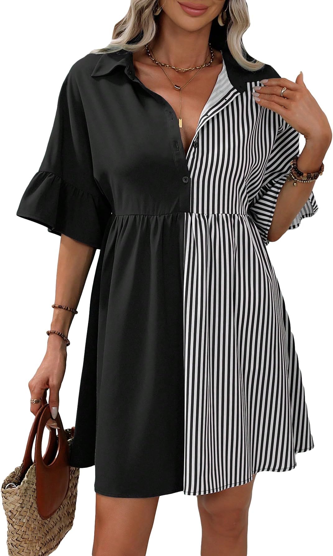 black & white casual dress
