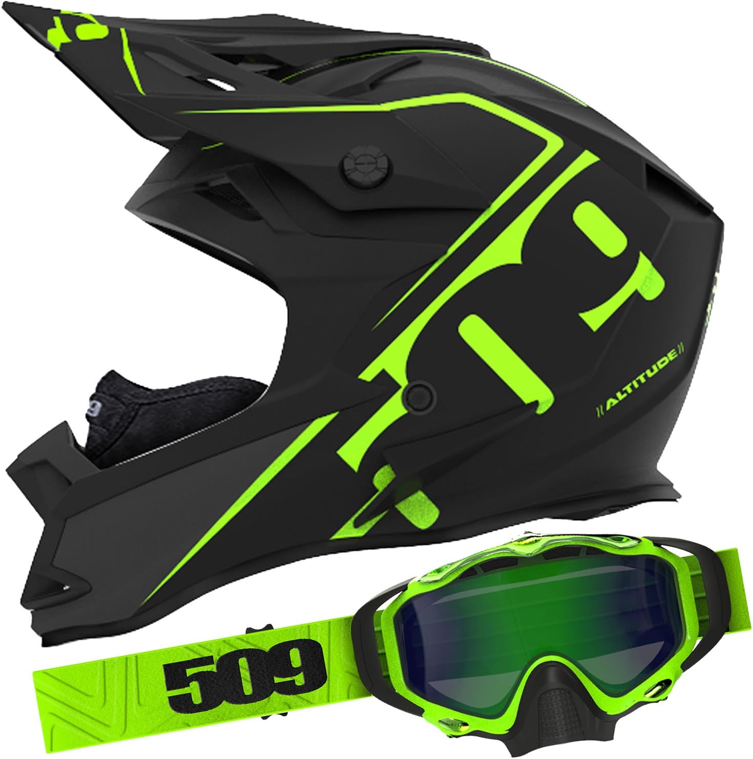 509 Lime Helmet Goggle Combo MD Automotive