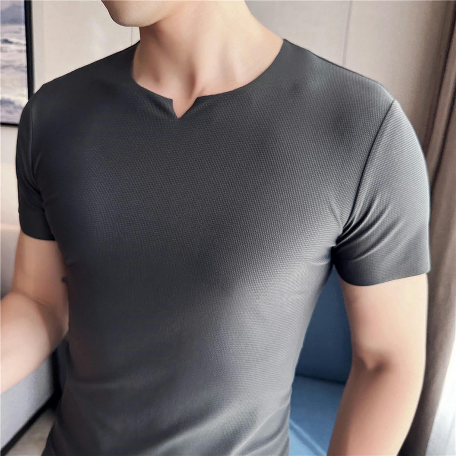 TEidea Koszulki męskie T-shirty męskie duży rozmiar S-4Xl cienki T-shirt z krótkim rękawem, smukły i wszechstronny modny t-shirt na co dzień