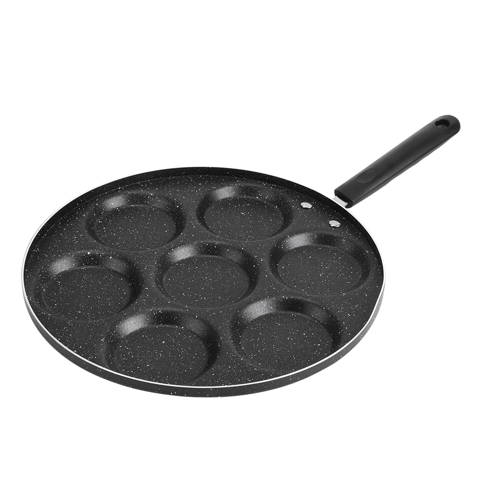 Patelnia z 7 otworami, nieprzywierająca patelnia do smażenia jajek z 7 okrągłymi formami, aluminiowa patelnia do burgerów do kuchni domowej