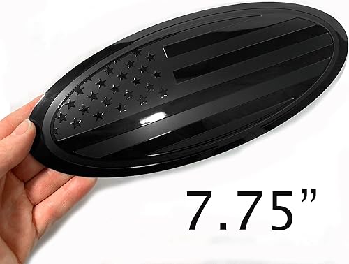 Vista 19 de Placa de identificación ovalada de 9.5 pulgadas para F150 2015-2021 delantera y trasera (cromo, 9.5 pulgadas)