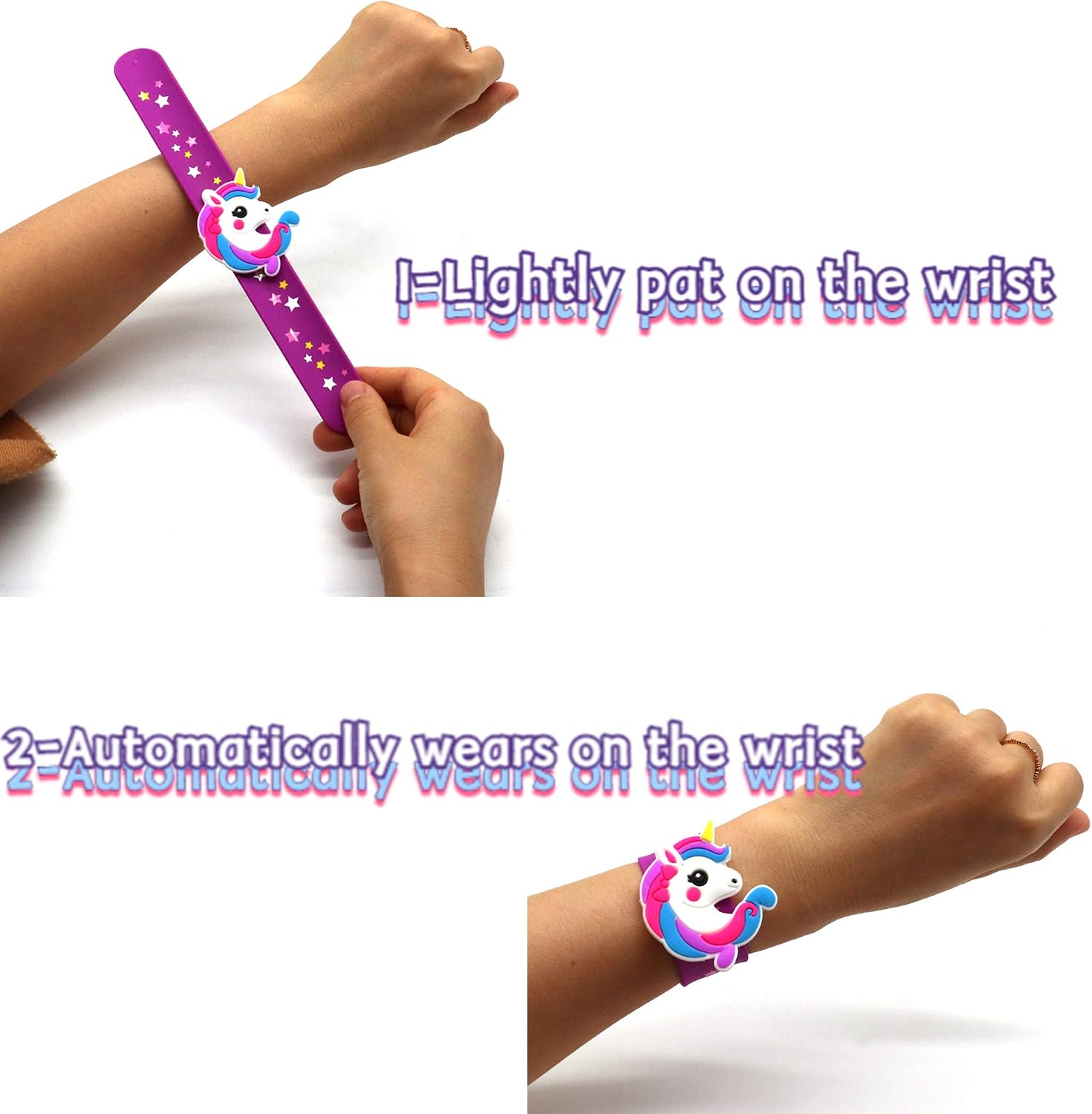 Lochsoel Silicone Unicorn Slap Bracelets Silicone