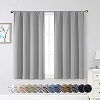 Vista 82 de Cortinas opacas para dormitorio, sala de estar, juego de 2 paneles de 54 pulgadas de largo, cortinas de oscurecimiento de habitación con aislamiento