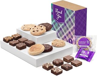 Thank You Cookie & Magic Morsel Combo Individually Wrapped Gourmet Chocolate Food Gift Basket - 1.5 Inch x 1.5 Inch Bite-Size Brownies and 3.25 Inch Cookies - 18 Pieces - Item CY343