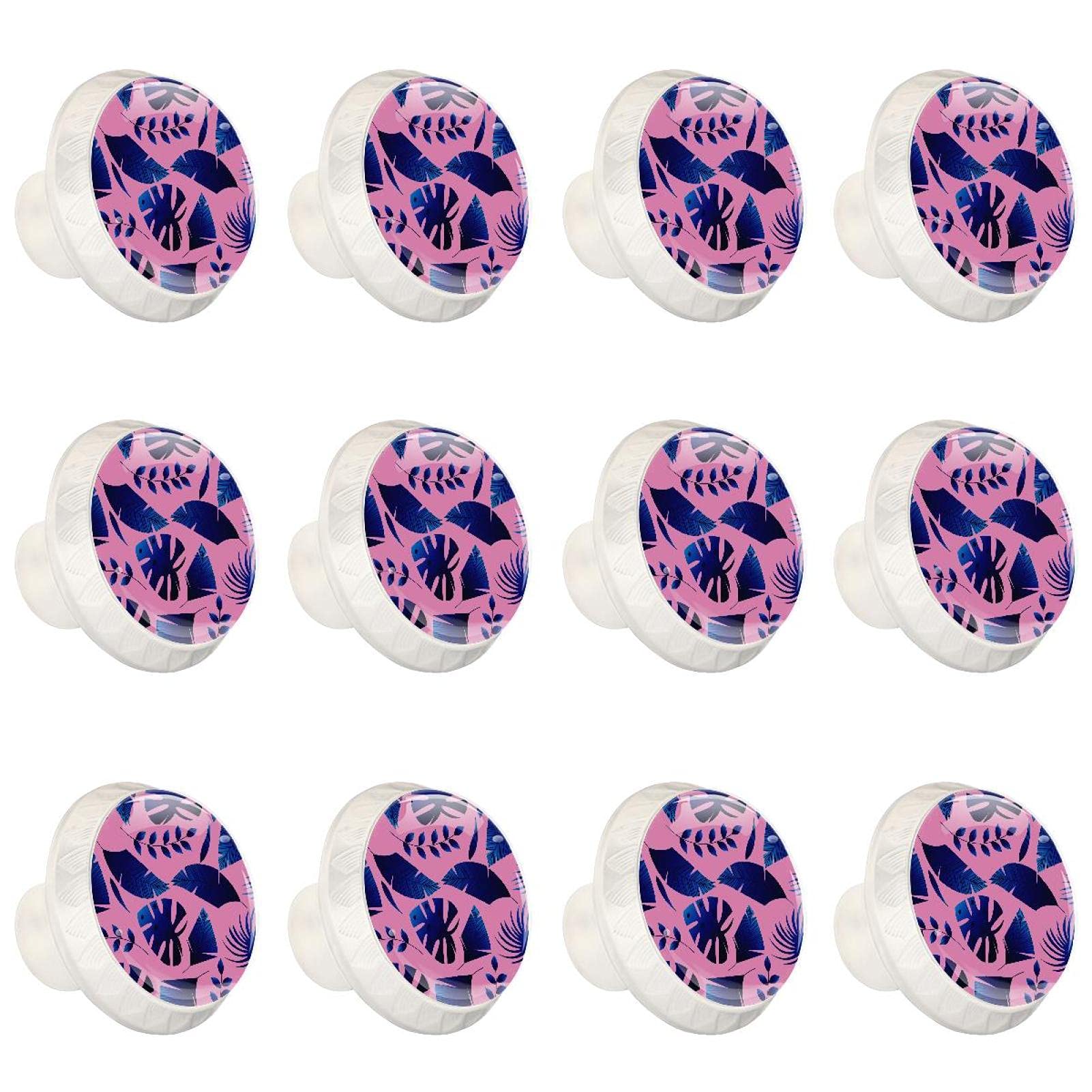 Boutons d'armoires de cuisine ronds poignées de commode 12 pièces rose