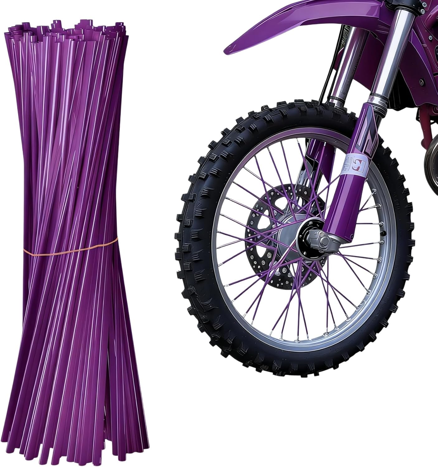 72PCS Spoke Covers, Spoke Skins Wheel Wraps for 8-21 Inches Rims, Bike Dirt Bike E-Bike Wheelchair Motorcycle Decorations