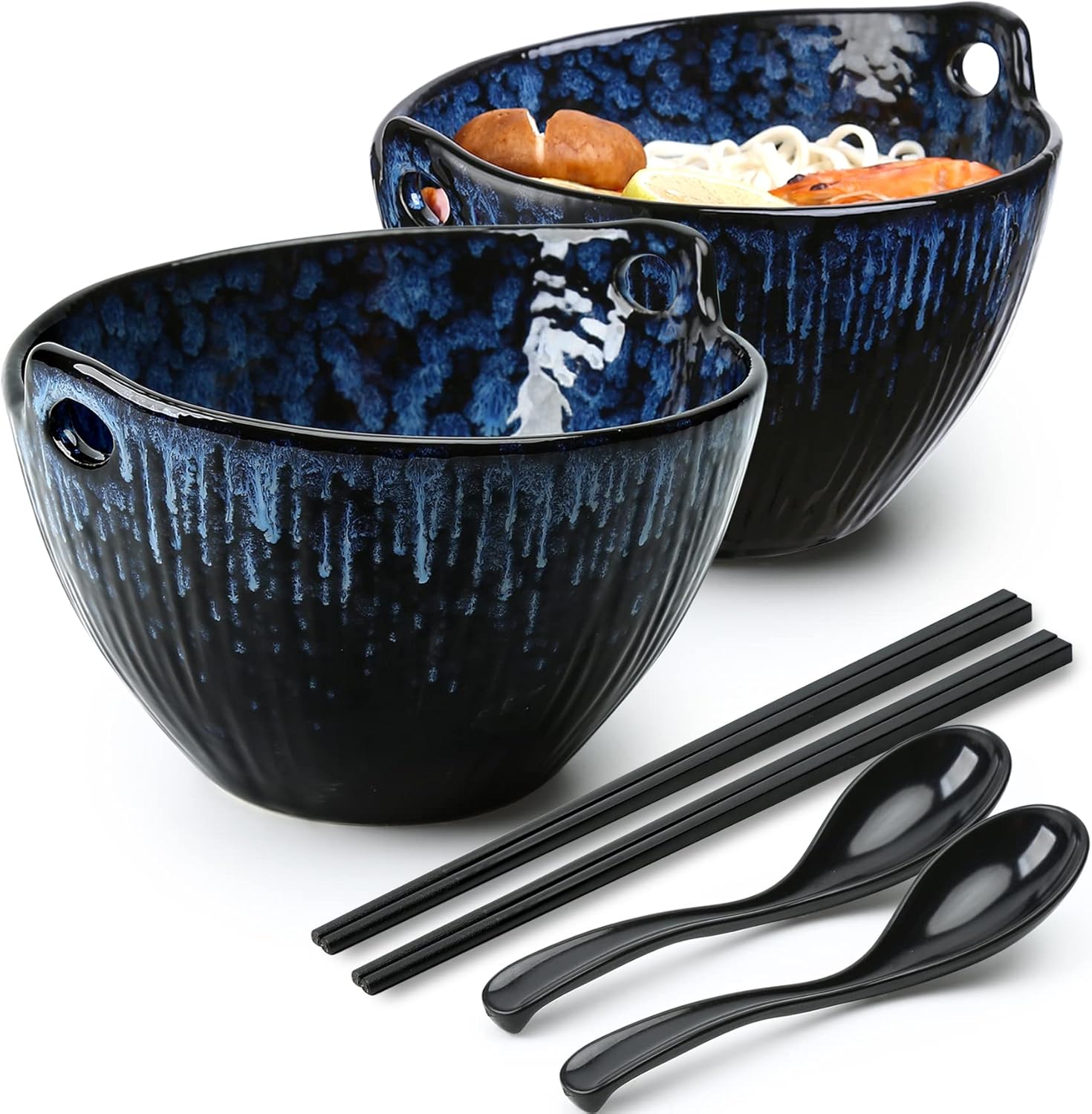 "Ramen Bowl Set with Chopsticks and Spoons" - Image 10