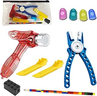 Toys | Building Block Tool Kit | Compatible with Lego Blocks and Technic | Brick Separator, Multi-Use Hammer, Finger Grips, Block Pliers, Pencil and Sharpener (Tool Kit)