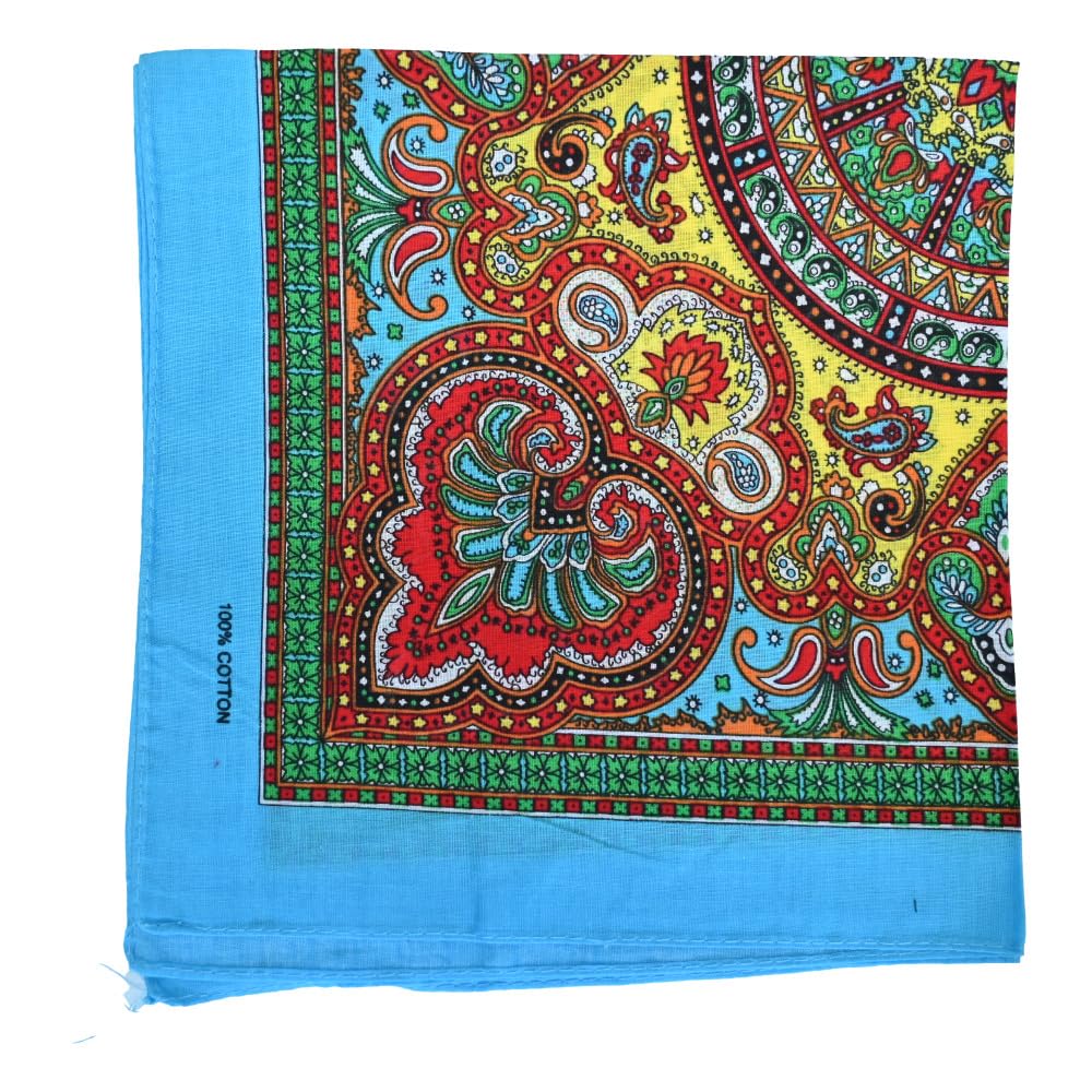 The Tie Company Unisex Blue Yellow Red Paisley Rasta Reggae Flag Marijuana Leaf Bandana Head Neck Face Mask Scarf Cotton