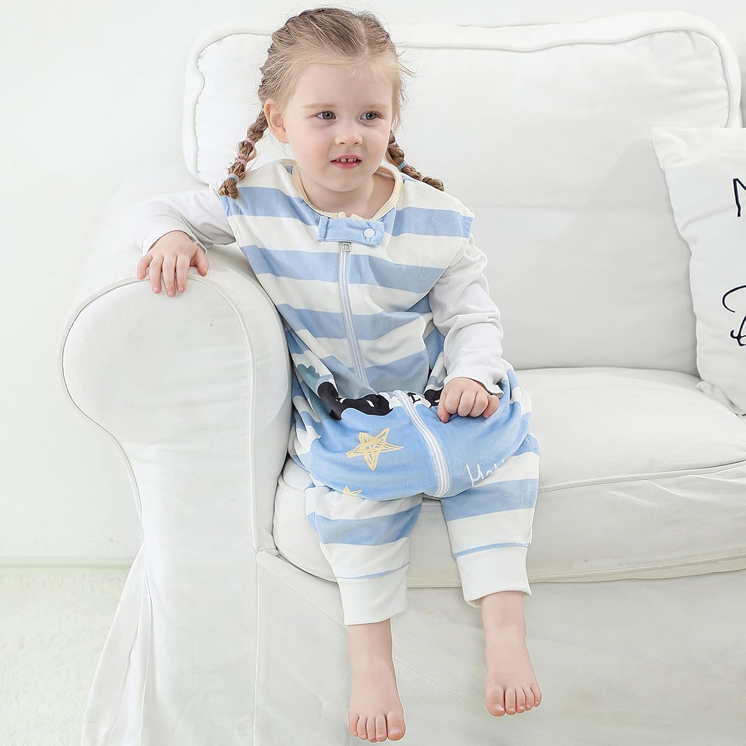 Happy Cherry Baby Unisex Sleeveless Sleeping Bag with Feet Sleeping Sack Polyester Wearable Blankets for Toddler