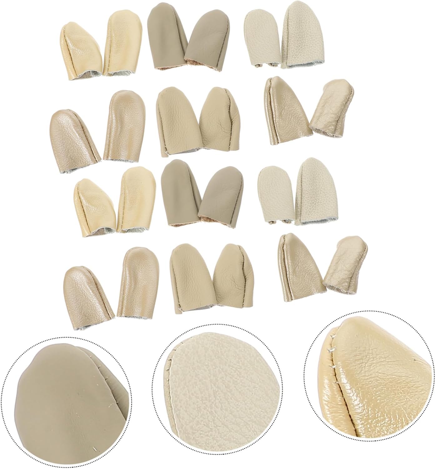 PLAFOPE 36pcs Leather Finger Protector Thimble Sewing Supply Comfortable Finger for Crafting Embroidery Essential Guards for Seamstress