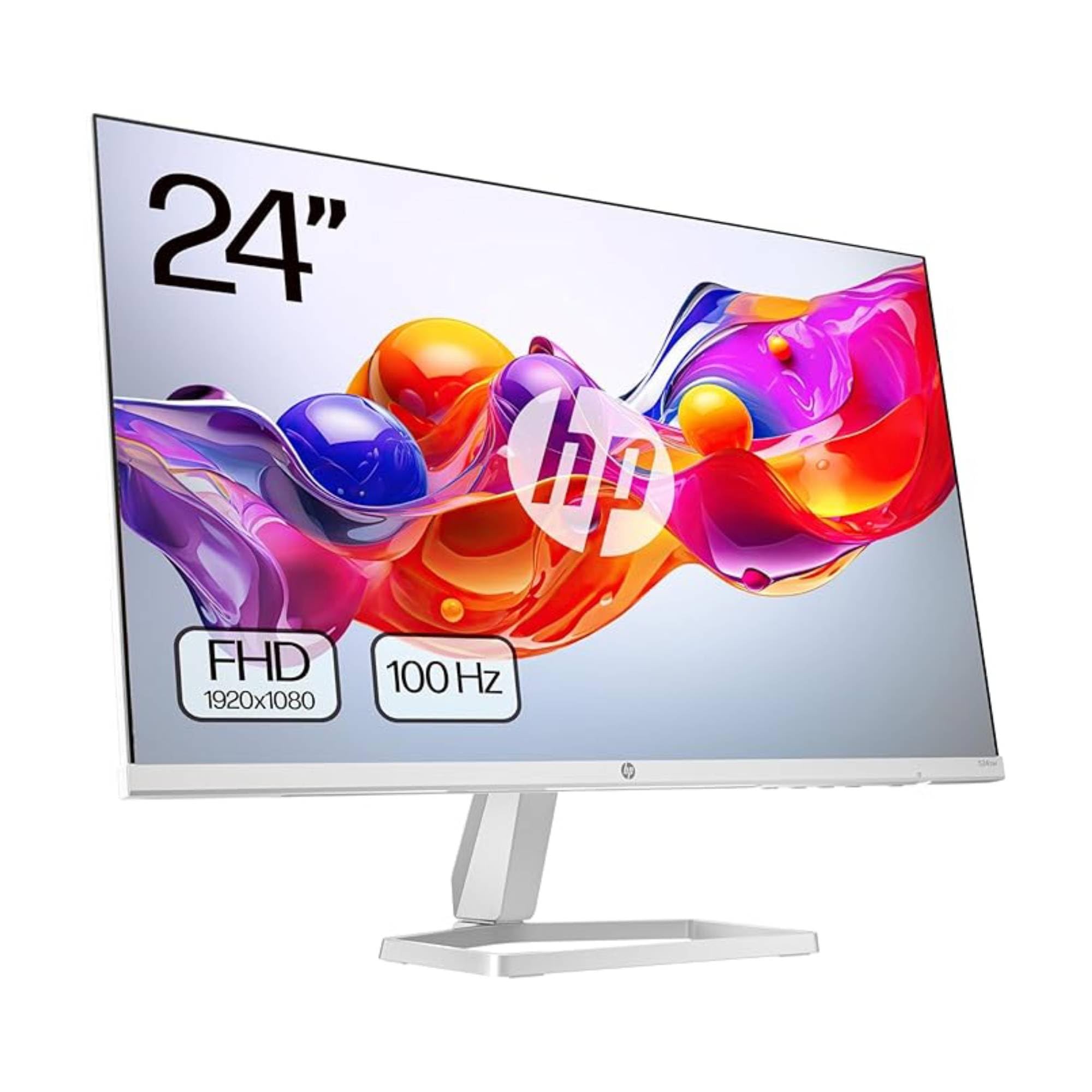HP 524sw- Monitor de 23.8" FHD (1920x1080, IPS, 100 Hz, 5ms, 99% sRGB, 300 Nits, contraste 1500:1) Blanco con Soporte Plateado