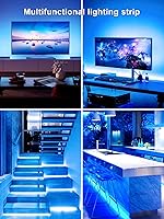 Vista 6 de Luces de TV detrás, luces LED de 19.68 pies para TV de 55 a 85 pulgadas, retroiluminación de TV RGB, sincronización de música, aplicación Bluetooth